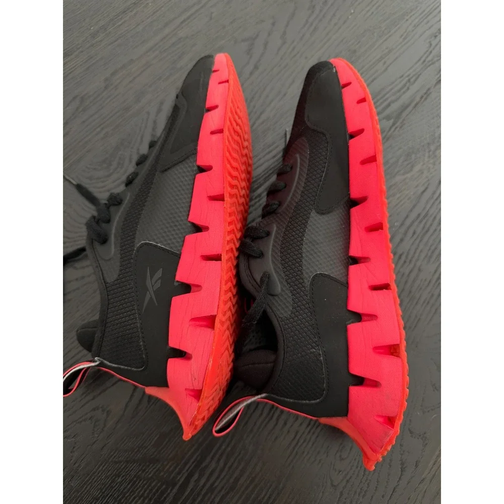 Reebok Zig Dynamica Mens Running‎ Shoes Black Neon Red Size 10
